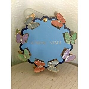 Sunday State GOLD COLORED BUTTERFLIES Set of 8 Mini Hair Clips  Bling